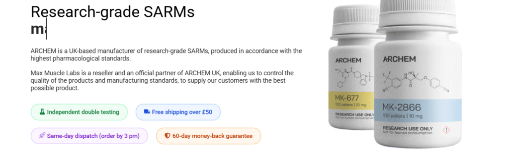 Packaging for SARMS UK